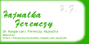 hajnalka ferenczy business card